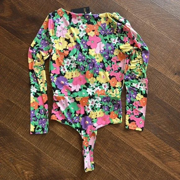 New AFRM Rosa Bodysuit in Neon Garden - Picture 9 of 10